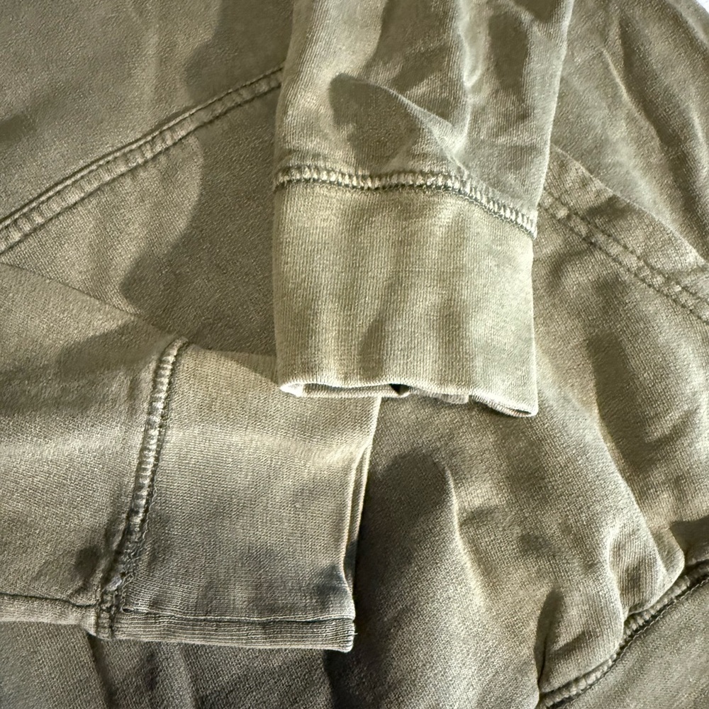 Olive Green Mineral Wash Track Pants & Hoodie Set - Picture 4 of 7